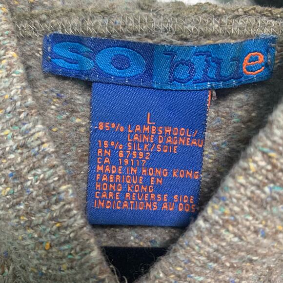 So Blue Women's Lambs Wool Silk Button Up Hooded Sweater Size Large - Picture 3 of 5